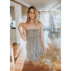 Urban Renewal One of a Kind Unique Plaid Shirt Button Down Spaghetti